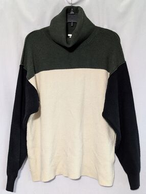 Free People Women's Softly Structured Colorblock Turtleneck Tunic Sweater XS